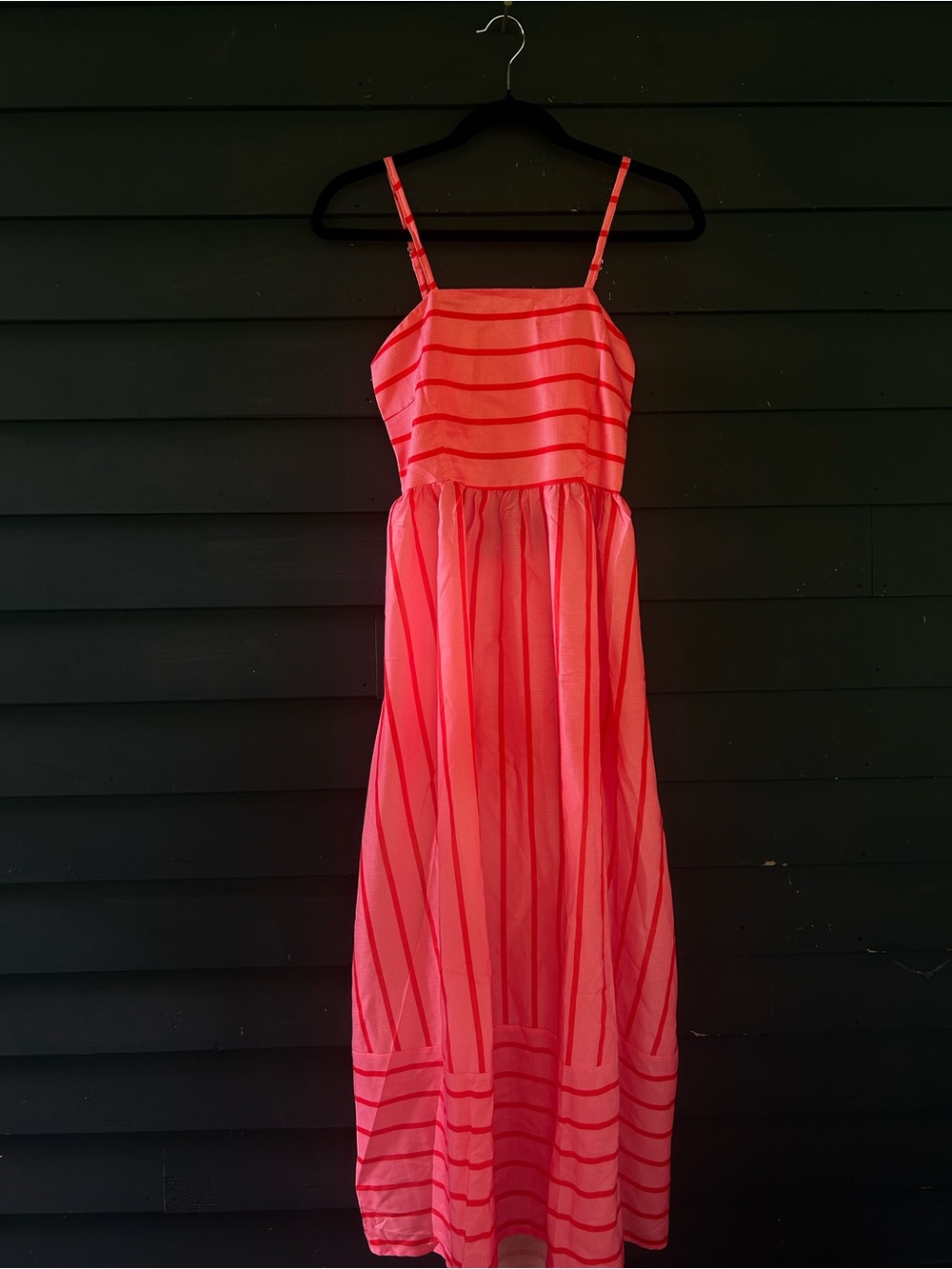 Pink Striped Sundress - Sleeveless Spaghetti Strap